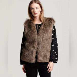 Anthropologie SANCTUARY LOS ANGELES Faux Fur PRETENDER Vest W/ Pockets - Size S